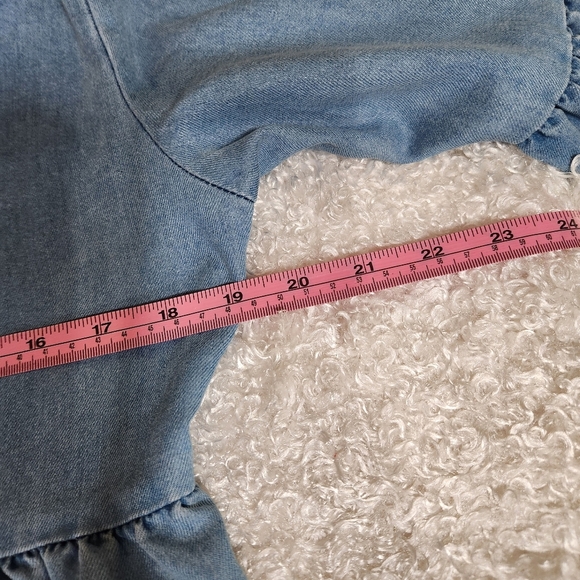 Blue Tiered Ruffled Mini Sundress with Mandarin Collar - Picture 8 of 9